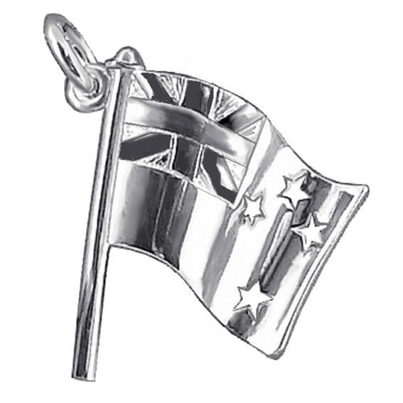 New Zealand Flag Charm in Sterling Silver or Gold