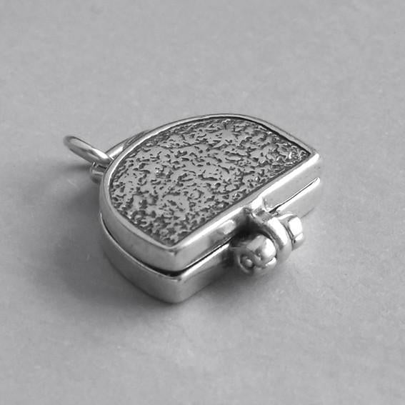 Opening Suitcase Luggage Charm Sterling Silver Pendant
