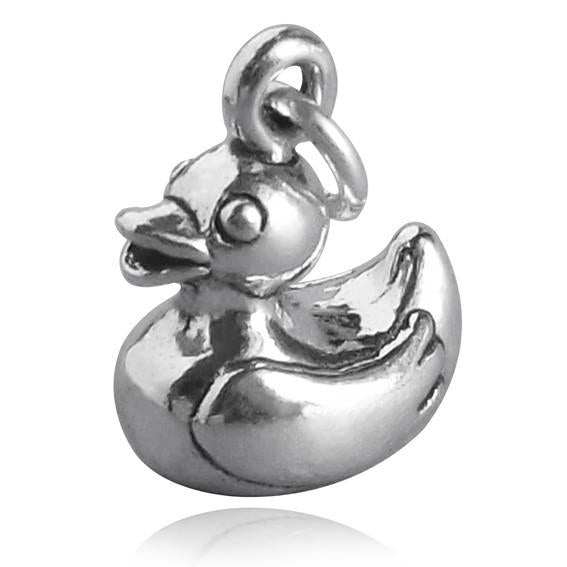 Rubber Duck Charm Sterling Silver Toy Bird Pendant | Charmarama