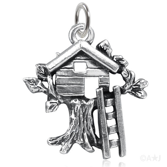 Sterling Silver Tree House Charm