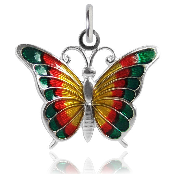 Vintage Silver Enamel Beaucraft Butterfly Charm