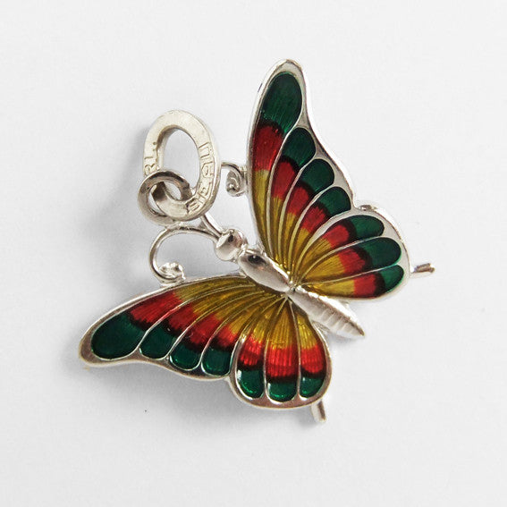 Vintage Silver Enamel Beaucraft Butterfly Charm