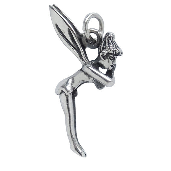 Tinker Bell Fairy Charm Sterling Silver Tinkerbell Pendant | Silver Star Charms