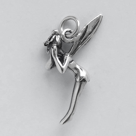 Tinker Bell Fairy Charm Sterling Silver Tinkerbell Pendant | Silver Star Charms