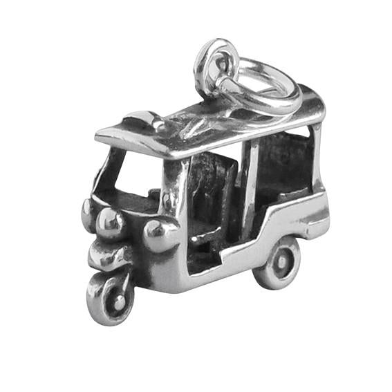 Tuk tuk rickshaw sterling silver Asian taxi pendant