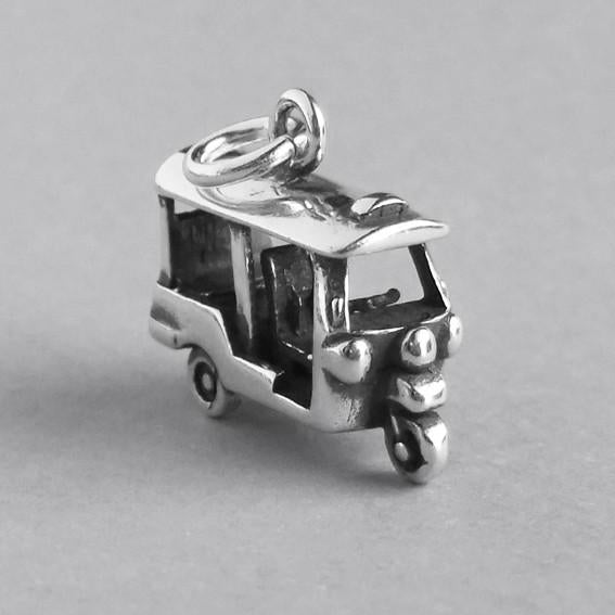 Tuk tuk rickshaw sterling silver Asian taxi pendant