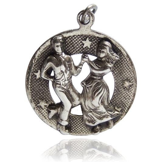 Vintage Beaucraft Beau Dancing Couple Charm | Silver Star Charms