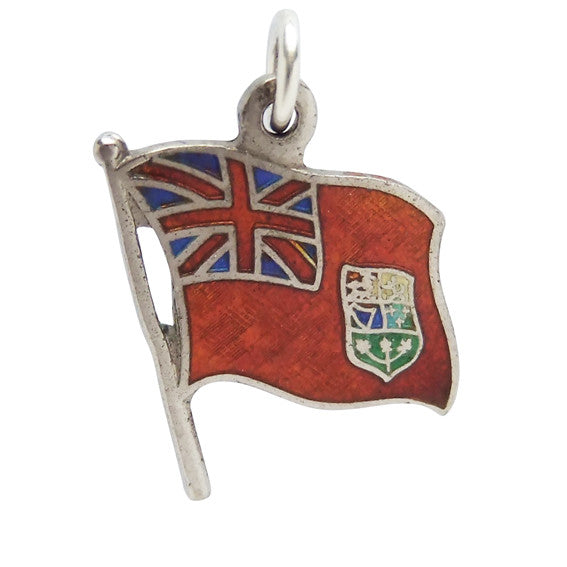 Vintage Canada Red Ensign Flag Charm Sterling Silver Pendant