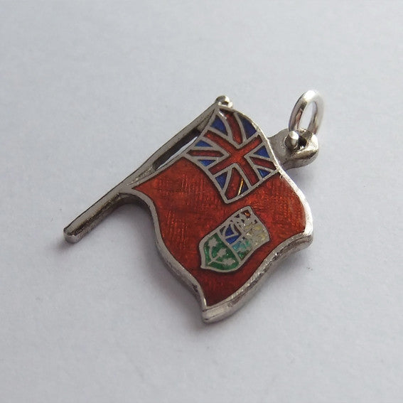 Vintage BMCo Canada Red Ensign Flag Charm Sterling Silver Pendant