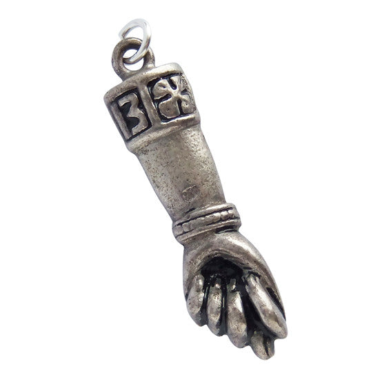 Vintage lucky figa fist charm 800 silver pendant