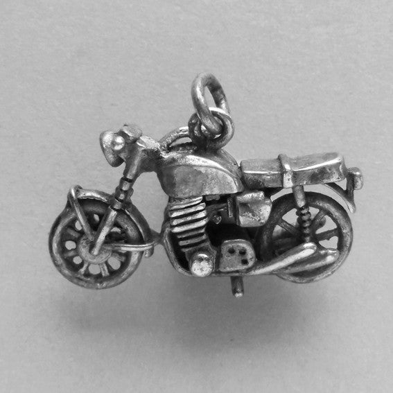Vintage 835 Silver Motorbike Charm Pendant