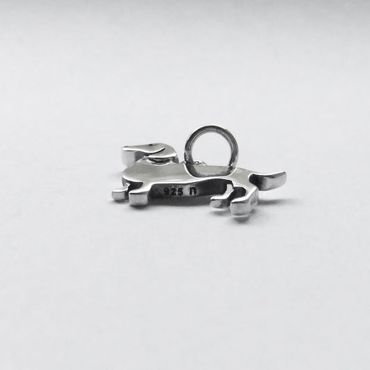 sterling silver dachshund silhouette charm