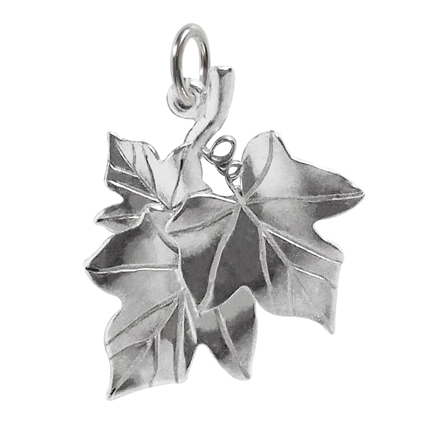 ivy leaf charm in sterling silver