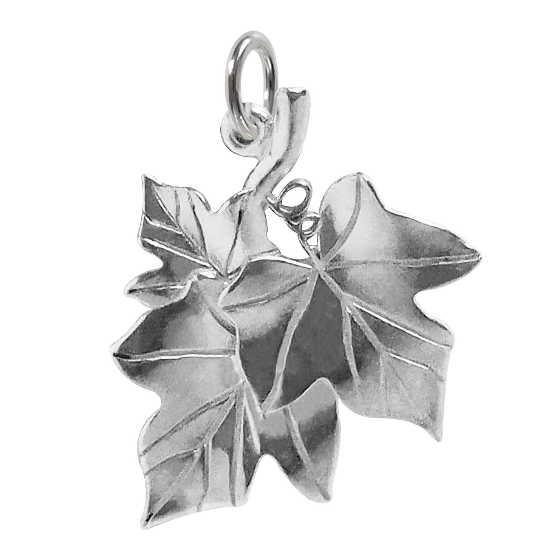 ivy leaf charm in sterling silver