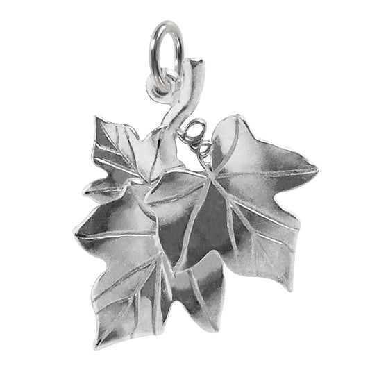 ivy leaf charm in sterling silver