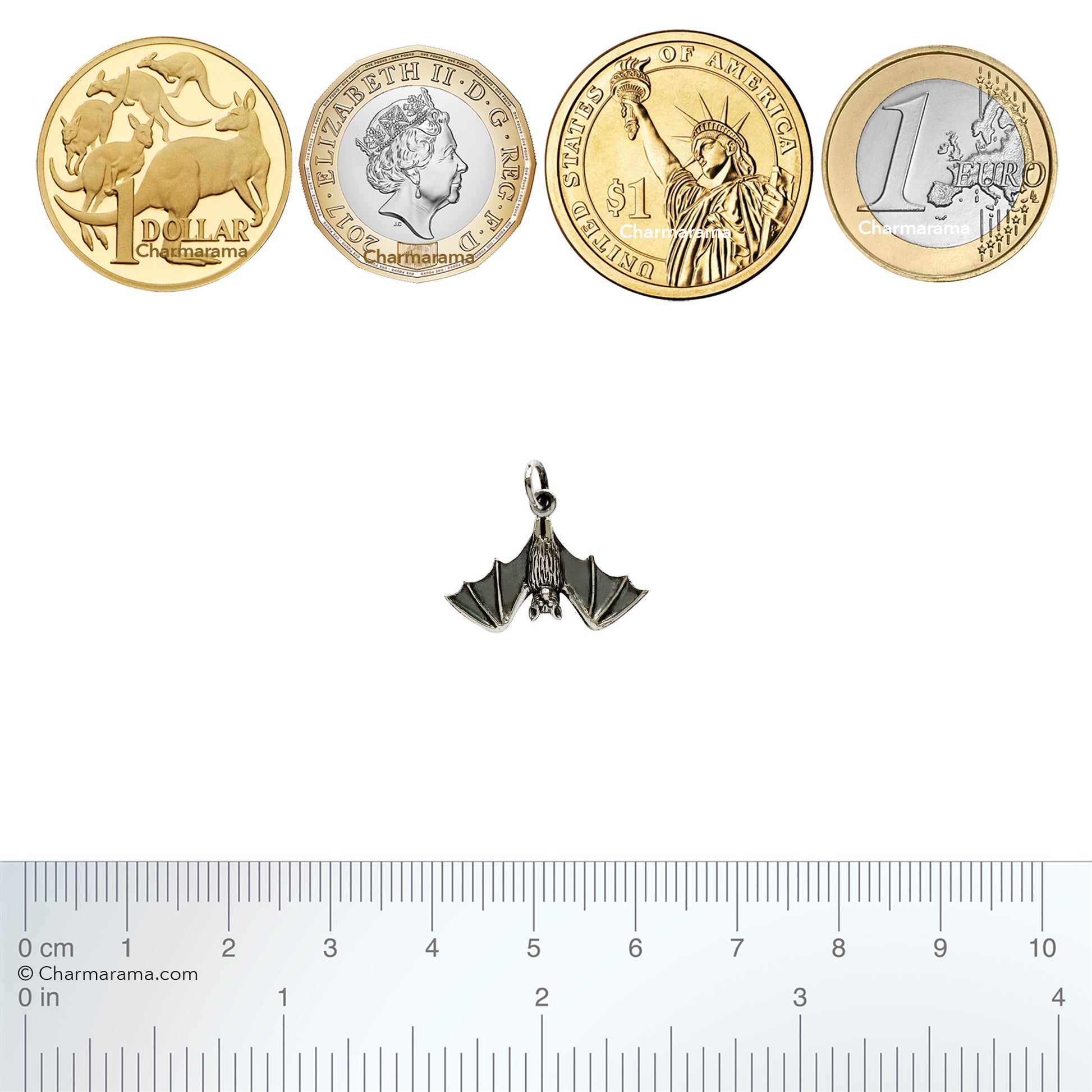 bat charm with open wings