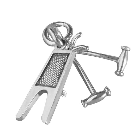Sterling Silver Boot Jack and Pulls Charm on a white background