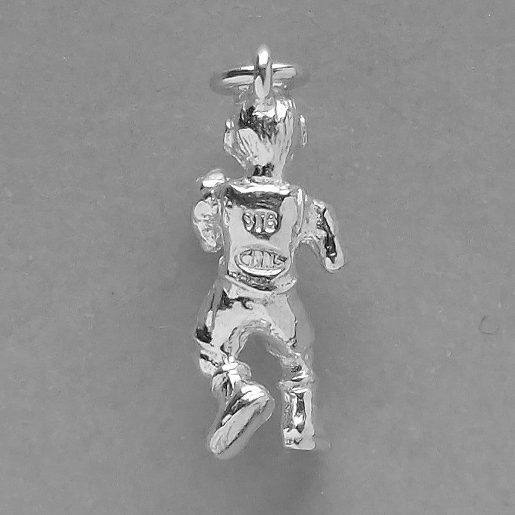 back of a man boxing pendant on grey background