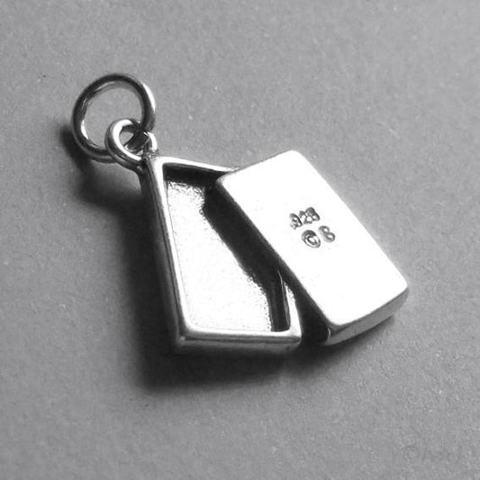 Silver chocolate box charm on white background