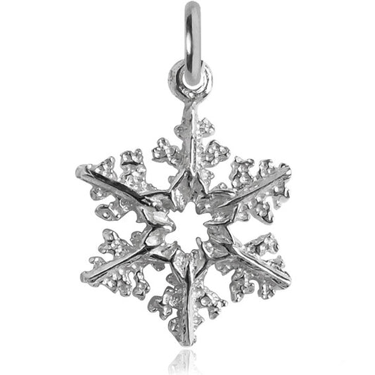 snowflake charm in sterling silver