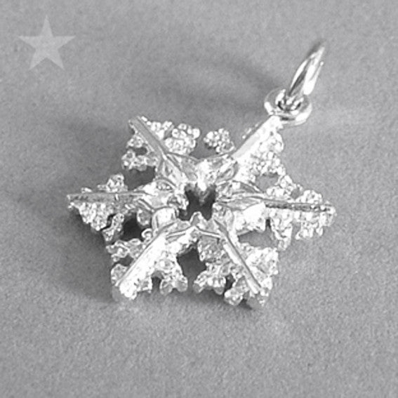 snowflake pendant in sterling silver