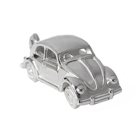 sterling silver beetle car charm on a white background