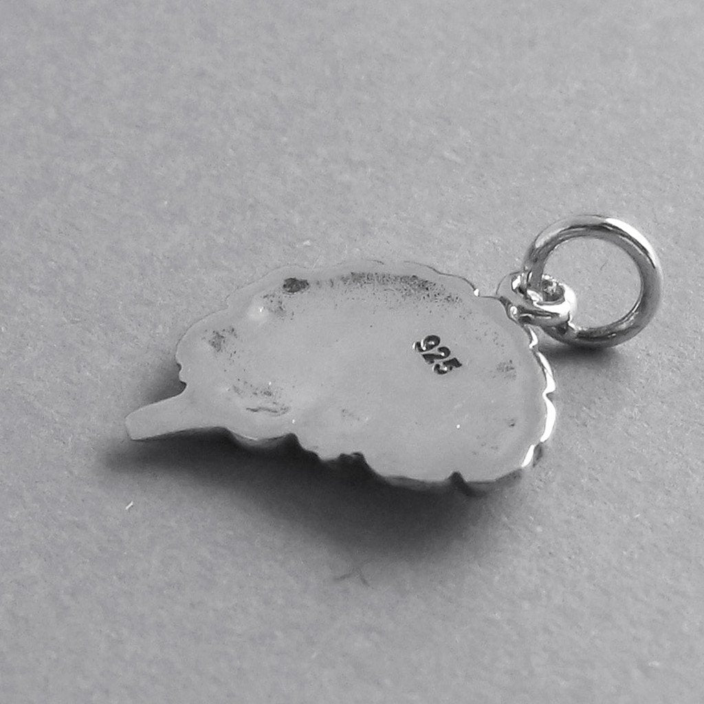 reverse view sterling silver brain charm