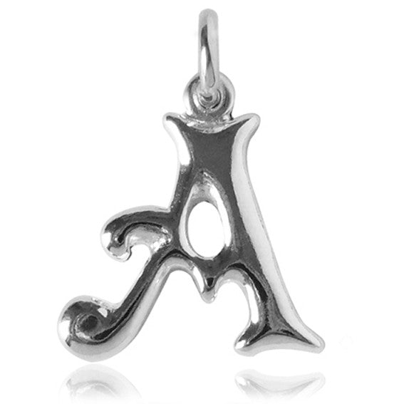Sterling silver letter A alphabet pendant