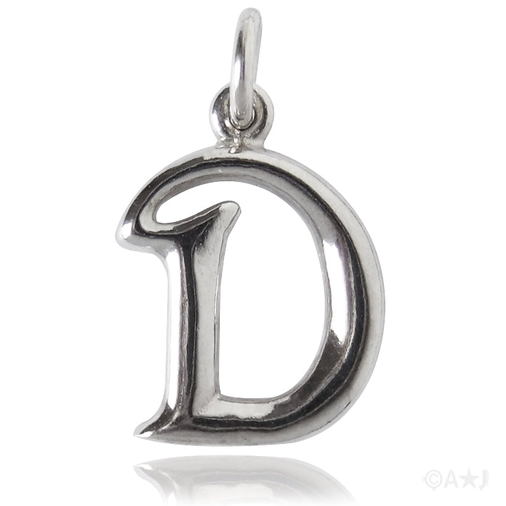Sterling silver letter D alphabet pendant