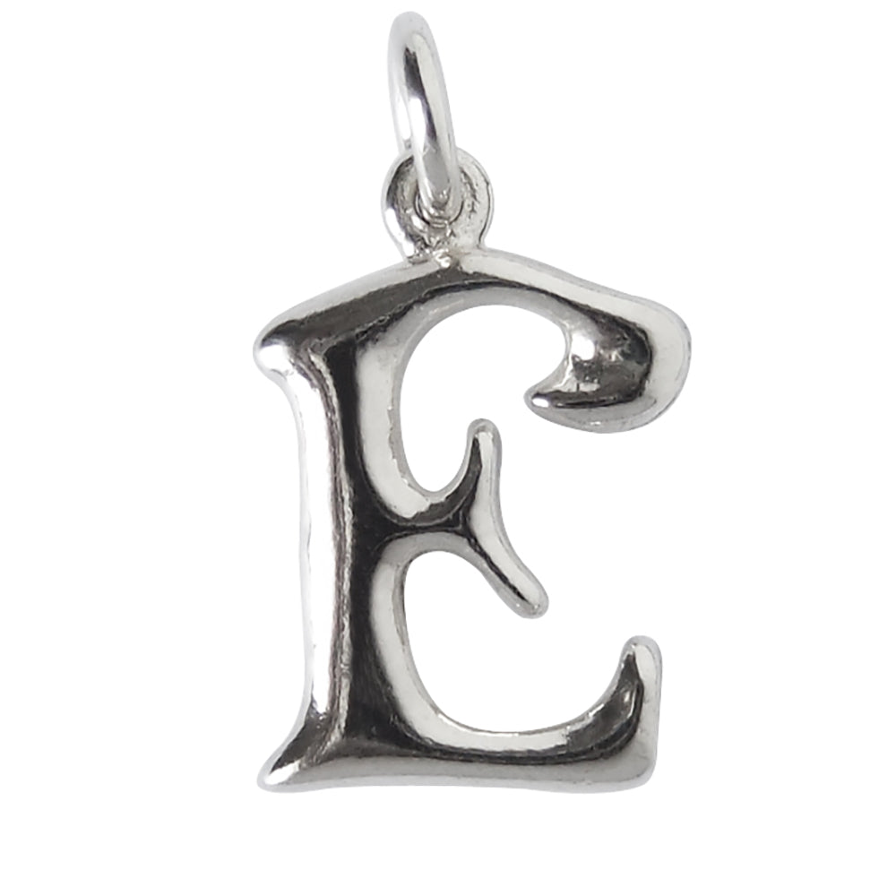 Sterling silver letter E alphabet pendant