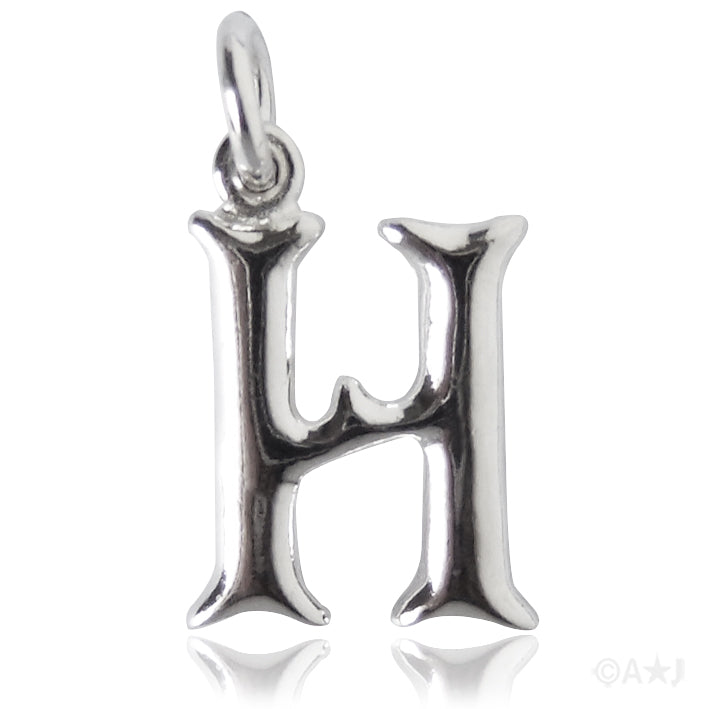 Sterling silver letter H alphabet pendant