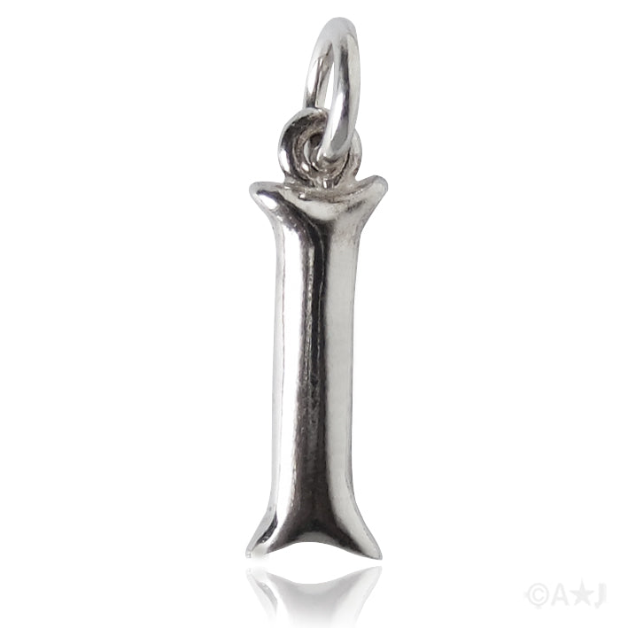 Sterling silver letter I alphabet pendant