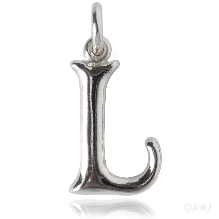 Sterling silver letter L alphabet pendant