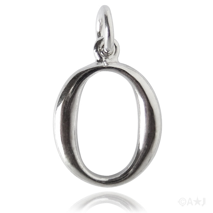 Sterling silver letter O alphabet pendant