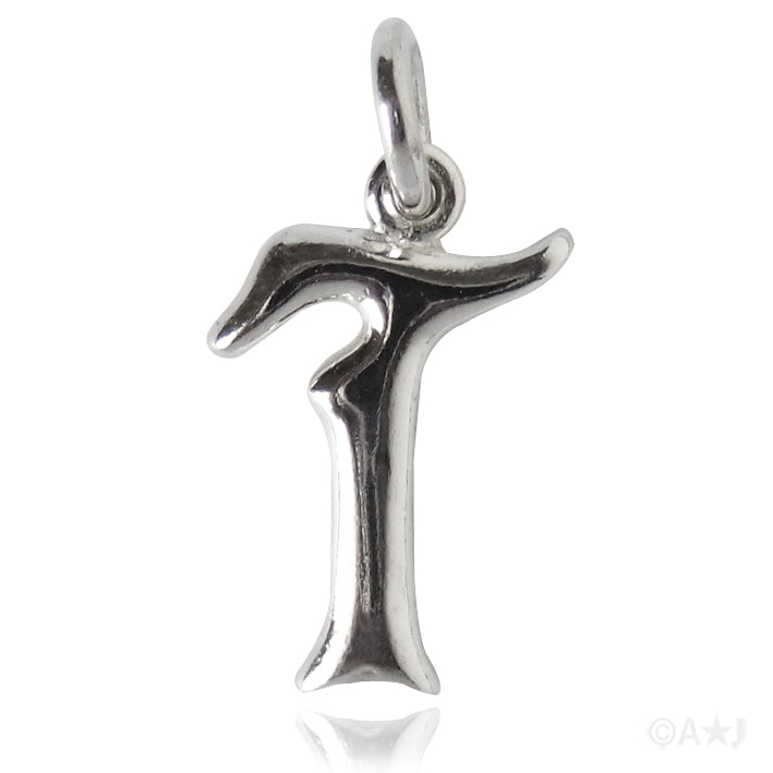 Sterling silver letter T alphabet pendant
