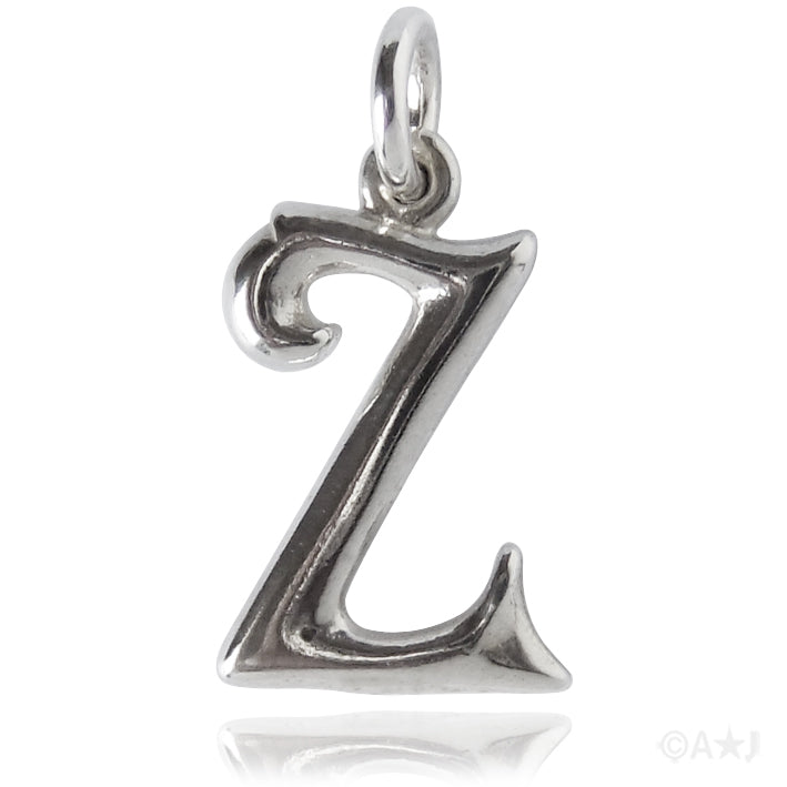 Sterling silver letter Z alphabet pendant