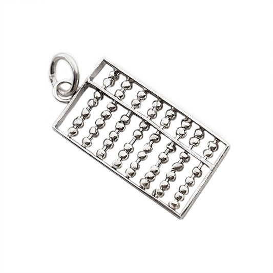 Abacus charm sterling silver moveable pendant from Charmarama Charms on a white background