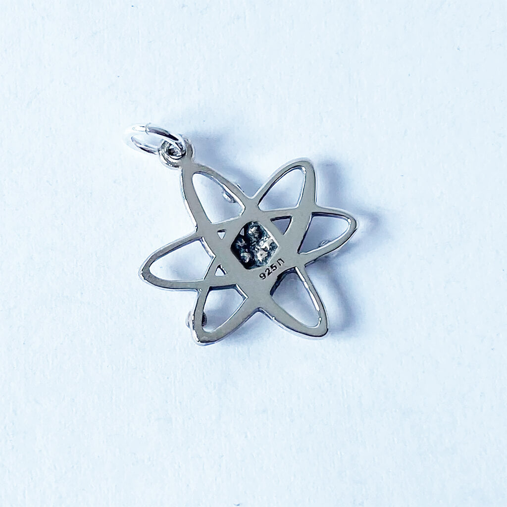atom charm in sterling silver
