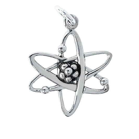 sterling silver atom charm