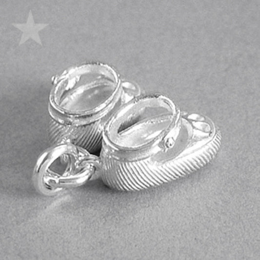 sterling silver baby slippers charm pendant
