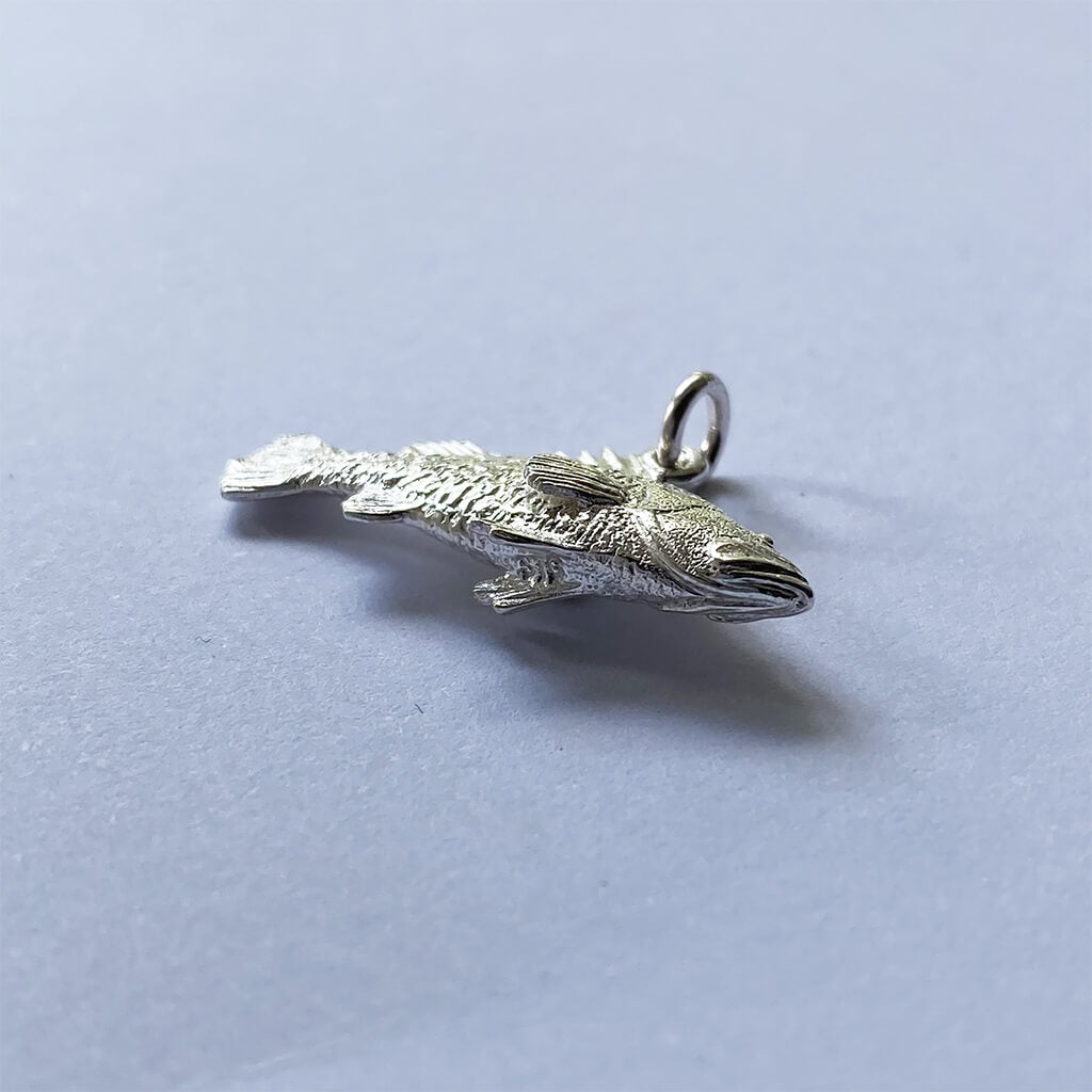 sterling silver barramundi fish charm