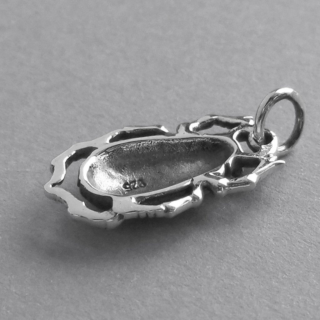 silver beetle charm reverse hallmark