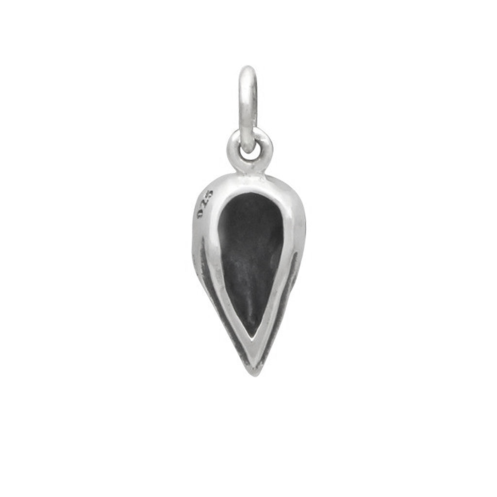 bird skull charm in silver