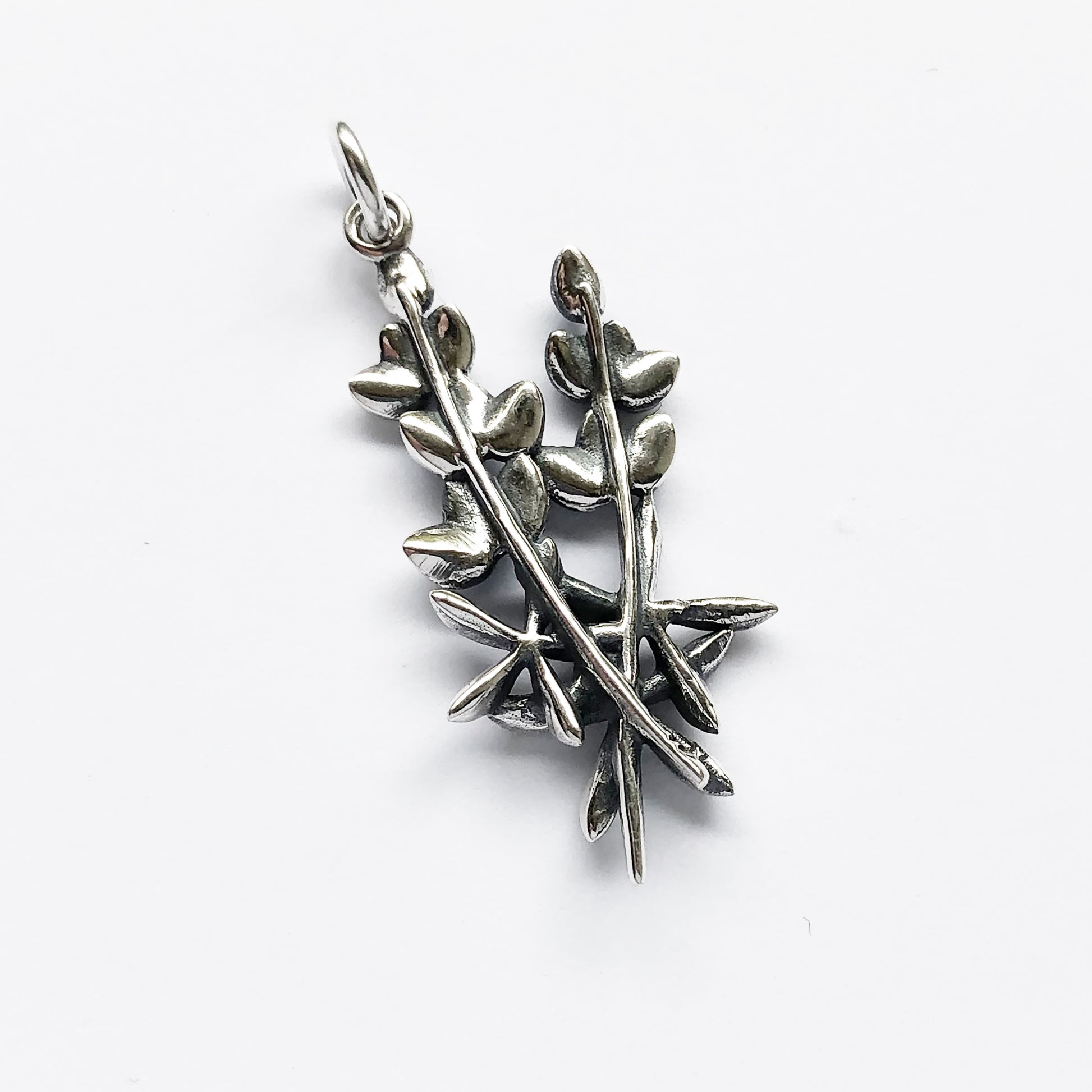 silver bluebonnet flowers charm against a white background
