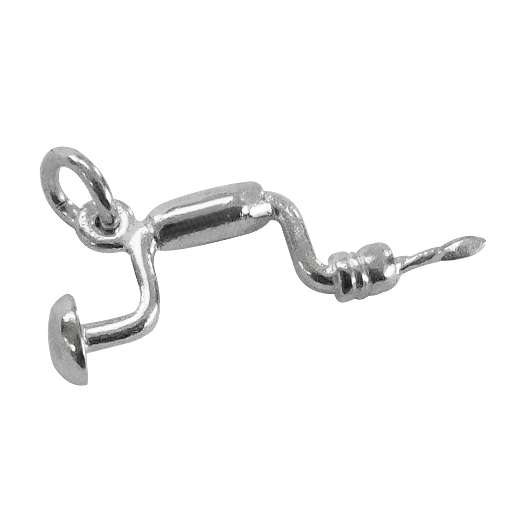 sterling silver brace charm on a white background