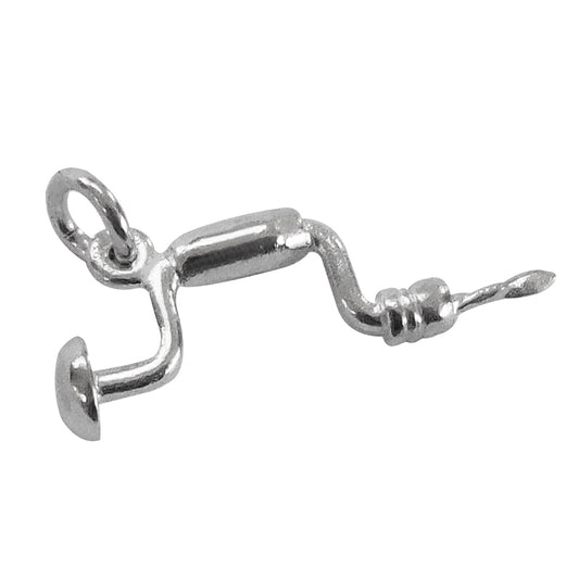 sterling silver brace charm on a white background