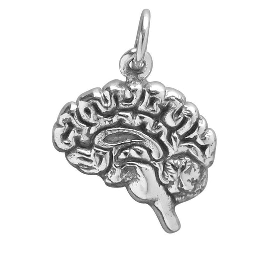 sterling silver human brain charm