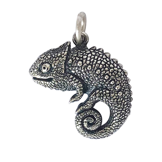 sterling silver chameleon charm