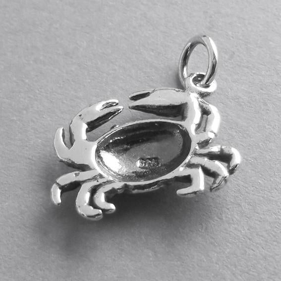 sterling silver crab charm underside