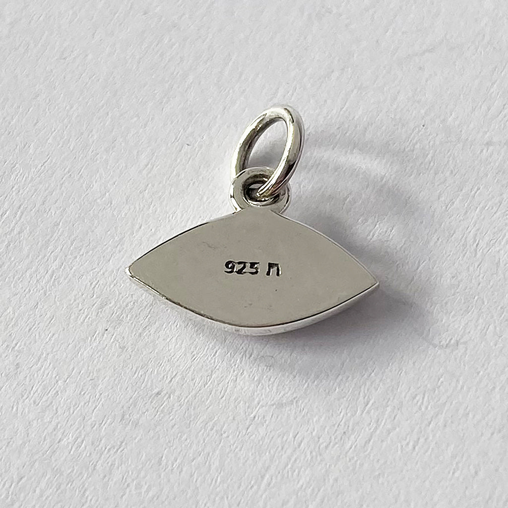 human eye charm in sterling silver